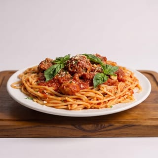 Spaghetti with Meatballs or Sausage (Lunch)