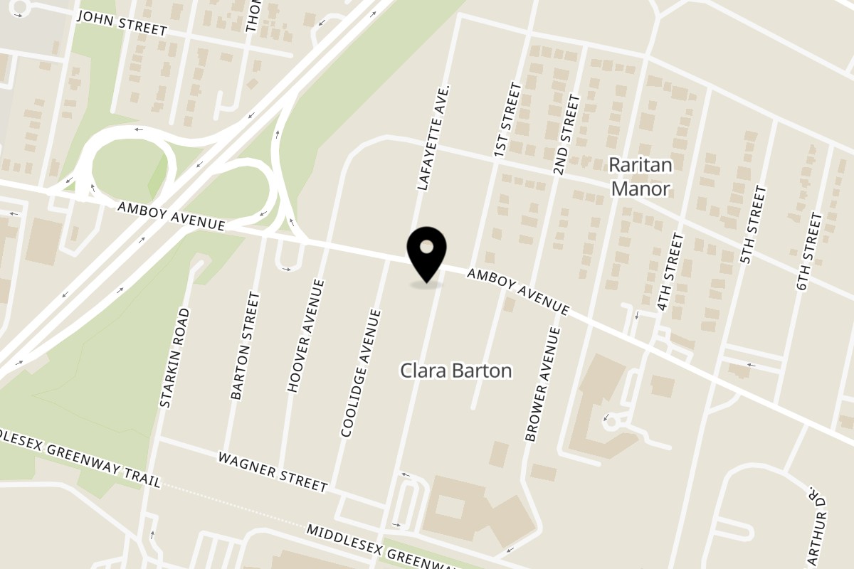 Map showing the location of Ferraro1061 on 1061 Amboy Ave in Edison